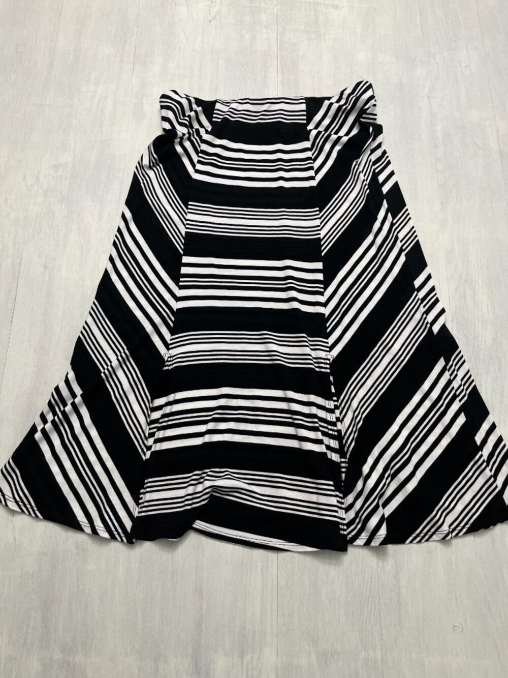 Apt. 9 Striped Panel Stretchy A-Line Skirt w/Fold-Over Waist